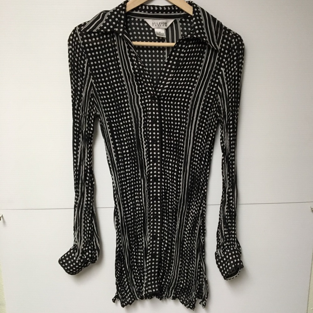 Black Polka Dot Button Down